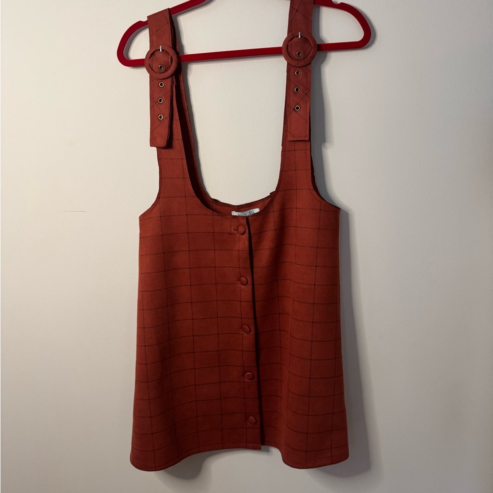 Rust Retro Overall Dress